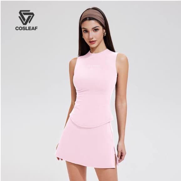 Cosleaf golf dresse ชุดกอล์ฟ&เทนนิส ใส่ออกกำลังกายเล่แบดมินตัน ทรงสลิมฟิตแฟชั่นทันสมัย ผ้านุ่มใส่สบายยืดหยุ่นดี รูปที่ 1