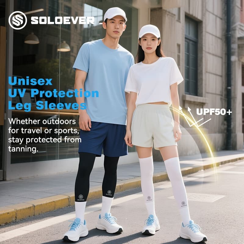 SOLOEVER ปลอกขา ปลอกหุ้มขาใส่ปั่นจักรยาน UV UPF50+ กันรังสี UV ได้ 99% กางเกงรัดรูปแบบ Unisex รูปที่ 3