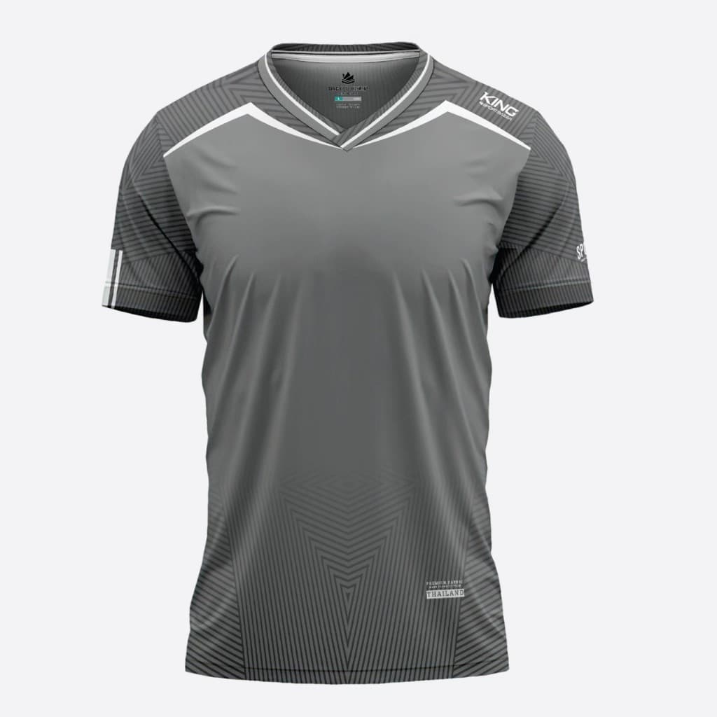KING OF SPORTSWEAR เสื้อกีฬา พิมพ์ลายด้านหน้า แขน คอ เสื้อคอวี เสื้อออกกำลังกาย ชุดออกกำลังกาย รุ่น //V16 รูปที่ 2
