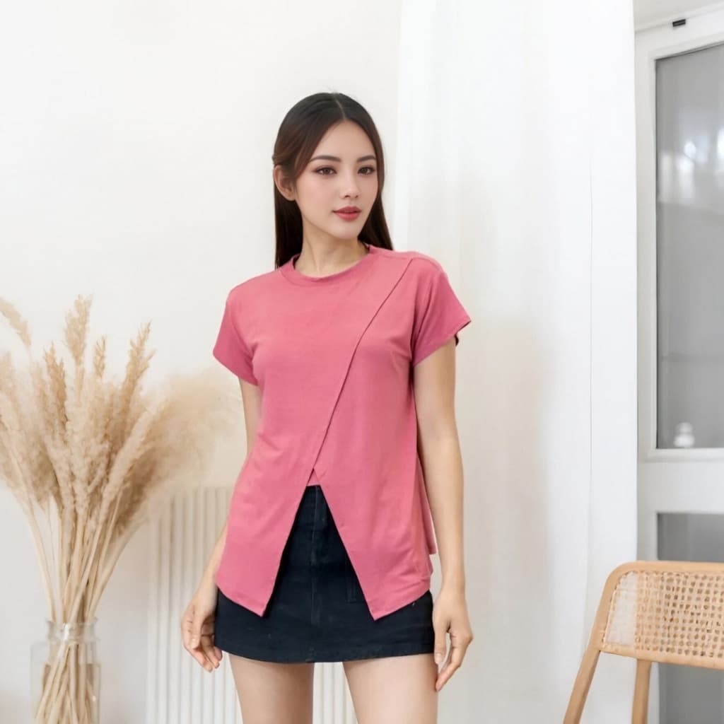 เสื้อให้นมแม่ เสื้อยืดผ้าฝ้ายแขนสั้น ใส่สบายหน้าร้อน รูปที่ 8