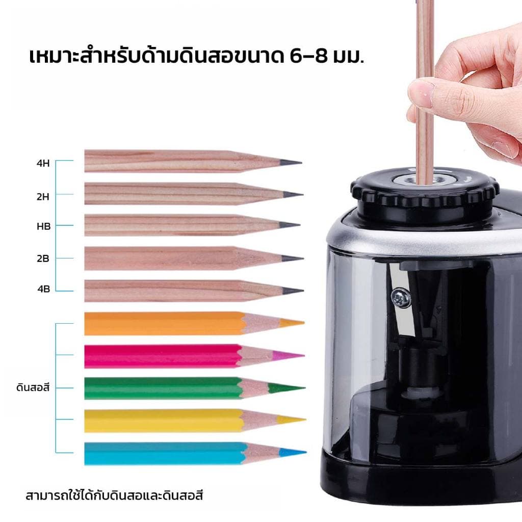 Tenwin เครื่องเหลาดินสอไฟฟ้า พกพาสะดวก ไม่เลอะมือ ใส่ถ่านAA ของใช้สำนักงาน เครื่องเขียน รูปที่ 5