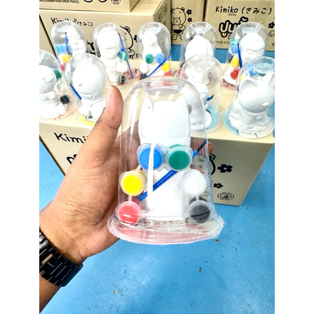 ปูนปั้น ตุ๊กตาระบายสี ปูนปลาสเตอร์ คิมิโกะ แถมสี 6 สี+พู่กัน ของแท้! รูปที่ 6