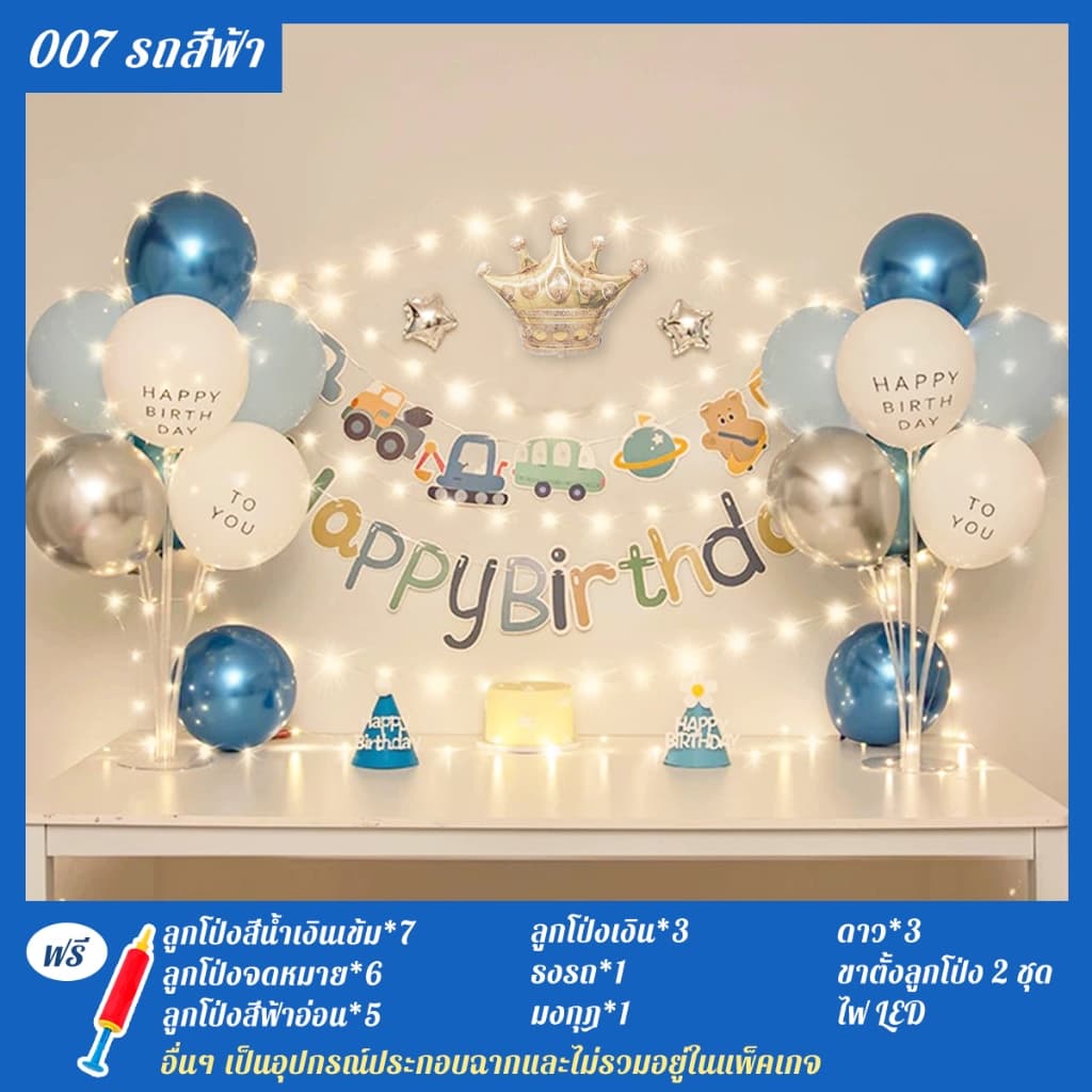 จัดส่งในสต็อก เซตลูกโป่งวันเกิด ลูกโป่งเซต ลูกโป่งวันเกิด INS Style ผนังพื้นหลัง ปาร์ตี้สุดโรแมนติก รูปที่ 6