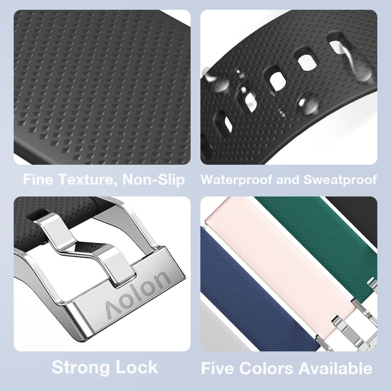 Huafit x Aolon WH08 22 มม.สายซิลิโคนสําหรับ Curve/GT5pro/Tetra S2/GTS2024/ECG/Navi R3 22mm strap รูปที่ 6