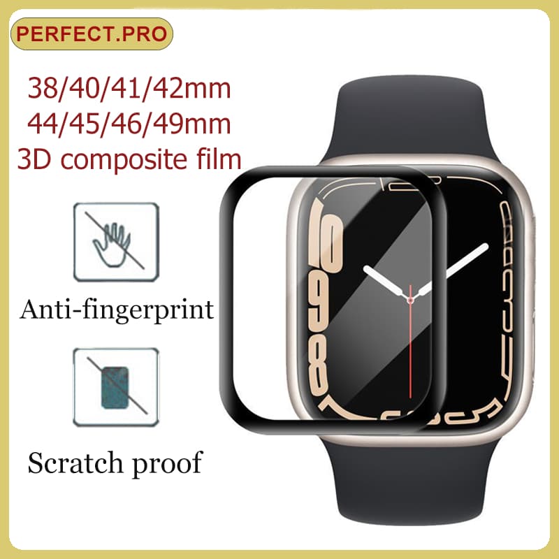 ตัวป้องกันหน้าจอนาฬิกาอัจฉริยะสำหรับ Series11 10 9 8 7 6 5 4 3 2 1 3D ฟิล์มคอมโพสิต 49mm41mm45mm46mm 40mm44mm 38mm42mm รูปที่ 1