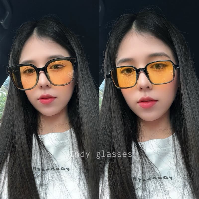 มีส่งด่วน แว่นแฟชั่น แว่นตากันแดด สีเหลือง มีเก็บเงินปลายทาง COD รูปที่ 5