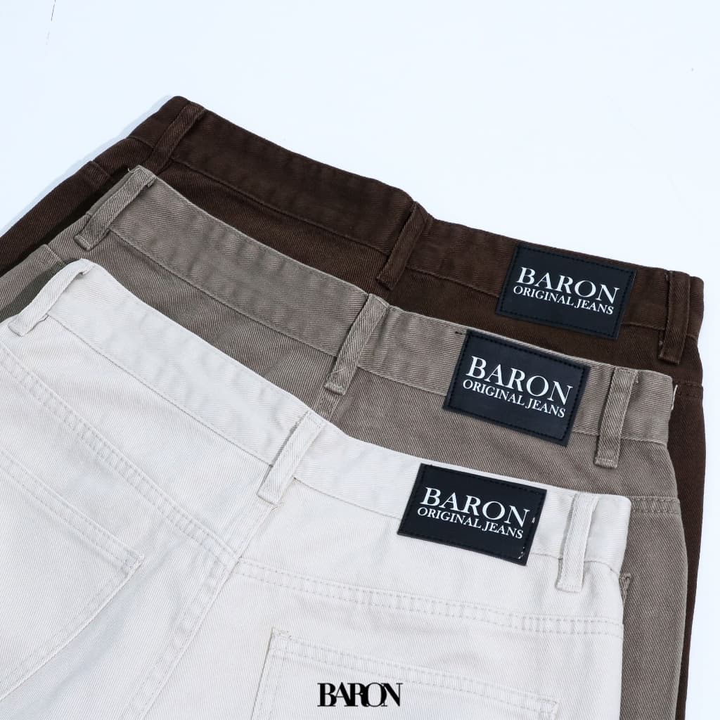 BARON DEXTER Baggy Fit Jeans กางเกงยีนส์ผู้ชาย ขายาวกระบอกใหญ่เอวสูง สี น้ำตาล ครีม กากี รูปที่ 7