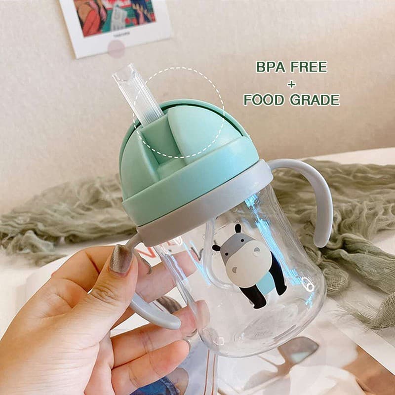 แก้วหัดดูด แก้วหัดดื่ม 250ml/ 350ml แก้วหัดดื่มกันสําลัก แก้วเด็ก ไม่ดูดไม่ไหล รูปที่ 2