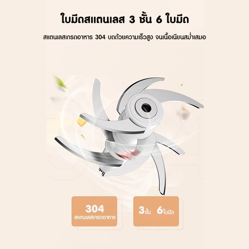 SAMONO เครื่องปั่นอาหารเด็ก รุ่น SW-MC200 เครื่องปั่นไฟฟ้า เครื่องบดอเนกประสงค์ เครื่องบดอาหาร รูปที่ 7