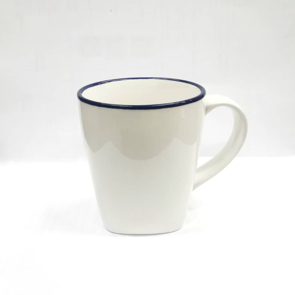 INDRA CERAMIC แก้ว 10 ออนซ์ทรงก้นเหลี่ยม ลายสังกะสี เซรามิกเข้าไมโครเวฟได้ รูปที่ 3