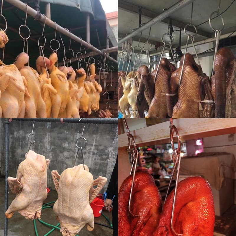 5 ชิ้น ตะขอสเตนเลส ตะขอเกี่ยวเป็ด ตะขอแขวนหมู สำหรับแขวนเป็ดย่าง ไก่ย่าง เนื้อสัตว์ต่างๆฯลฯ รูปที่ 3
