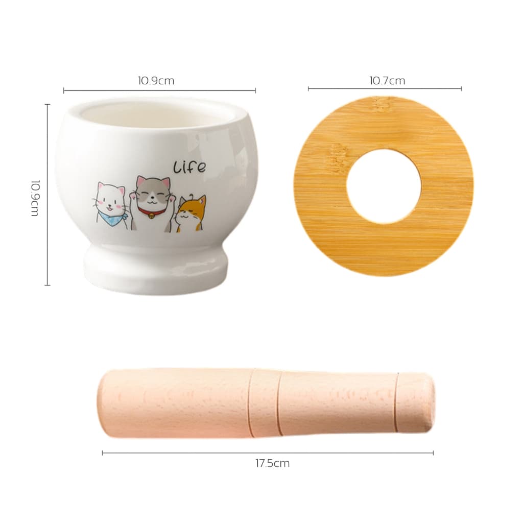 Alechaung ครกบดยา 4.5 นิ้ว ครกเซรามิก ceramic mortar มีฝาปิด ใช้งานได้หลากหลาย ความจุ 600ml ครกแตกเคลมได้ รูปที่ 8