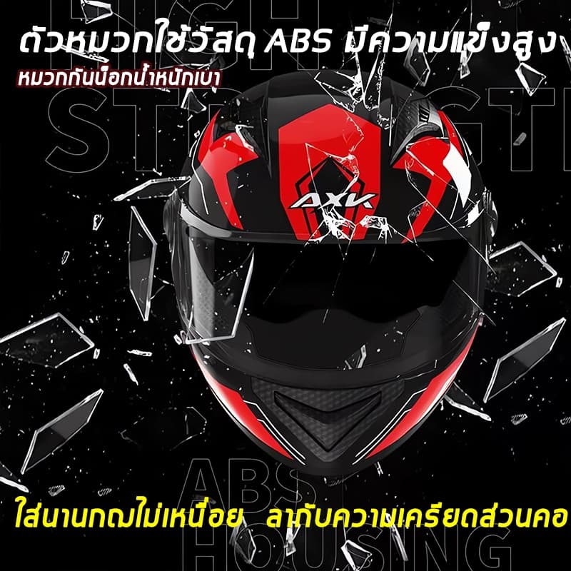 NEW 2025! หมวกกันน็อค หมวกกันน๊อคเต็มใบ index HD ออกแบบกระจก 2ชั้น กันแสงสะท้อน รถจักรยานยนต์ Motorcycle helmet รูปที่ 3