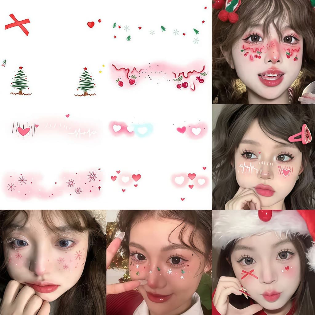 แทททูติดหน้า ลายการ์ตูน หัวใจ SD รูปที่ 6
