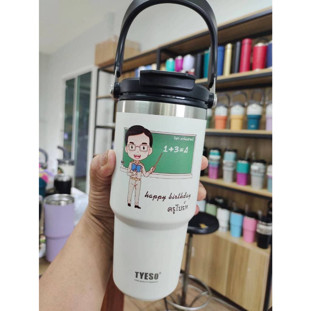แก้วเก็บความเย็นTYEso ขนาด 900ml เลเซอร์รูปหรือข้อความตามสั่ง ดีไซน์สวย คุณภาพดี รูปที่ 5