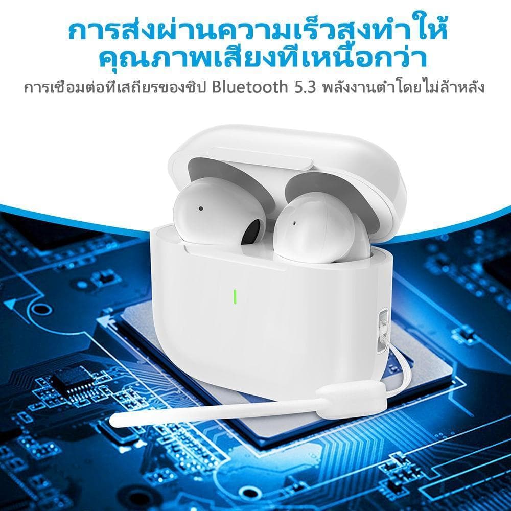 WRICH หูฟังไร้สาย J201 รุ่นอัพเกรด A6 Pro หูฟัง Bluetooth หูฟังบลูทูธ 5.3 พร้อมไมโครโฟนในตัว เสียงดี IPX5 ลดเสียงรบกวน รูปที่ 3