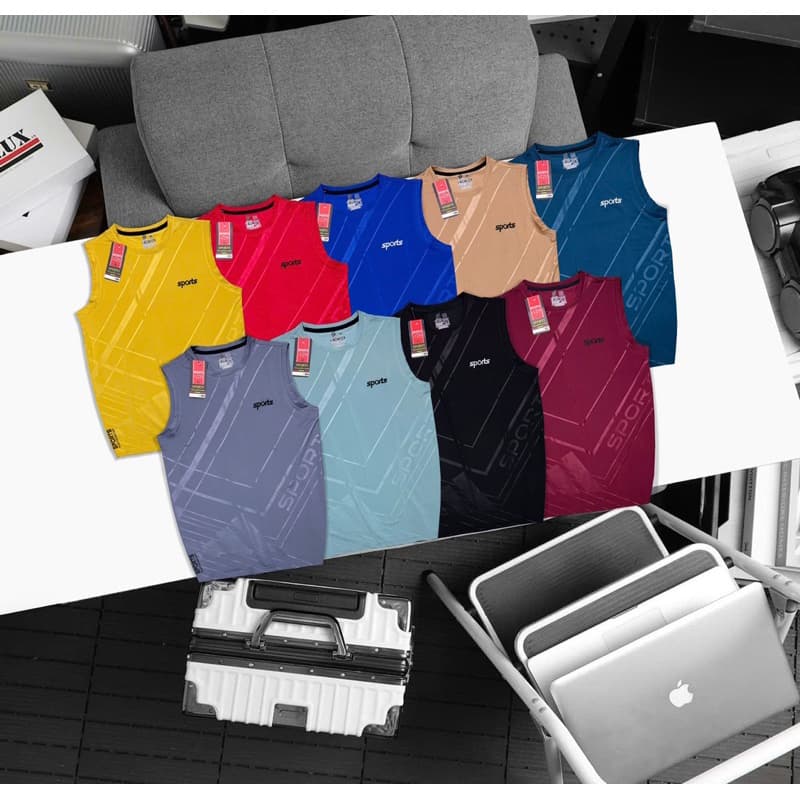 ! เสื้อกีฬาสปอร์ตแขนกุด คอกลม SPORTS เสื้อบอล มีครบไซส์ผ้านิ่มใส่สบายใส่ออกกำลังกาย ระบายความร้อนได้ดี รูปที่ 9