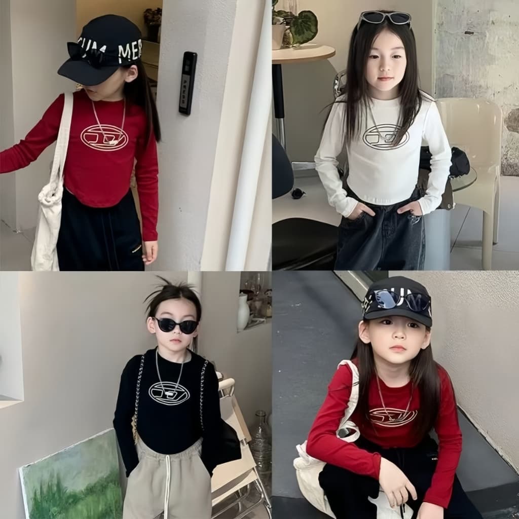 Beryl kidsเสื้อแขนยาวเด็กเสื้อยืดสไตล์เกาหลีรุ่นใหม่ เสื้อผ้าแฟชั่นแซ่บๆ ลำลองสบายๆ สำหรับเด็กผู้หญิง ฤดูร้อน รูปที่ 2