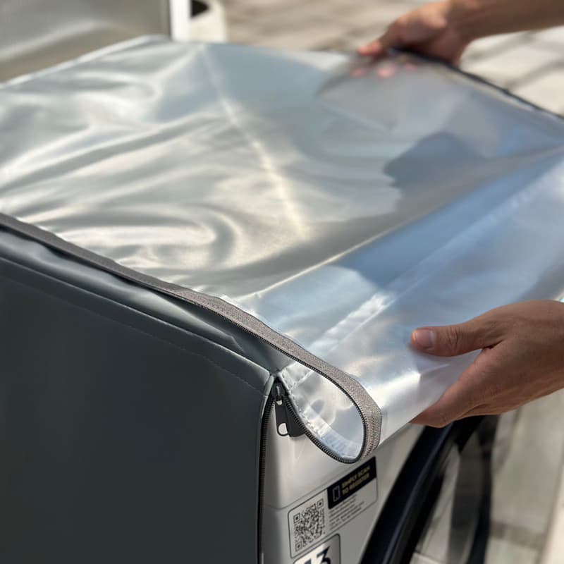 ผ้าคลุมเครื่องซักผ้า ฝาหน้า หน้าใส กันUV กันน้ำ 100% วัสดุPVC 0.7 สามารถใส่ได้ทุกยี่ห้อ รูปที่ 6