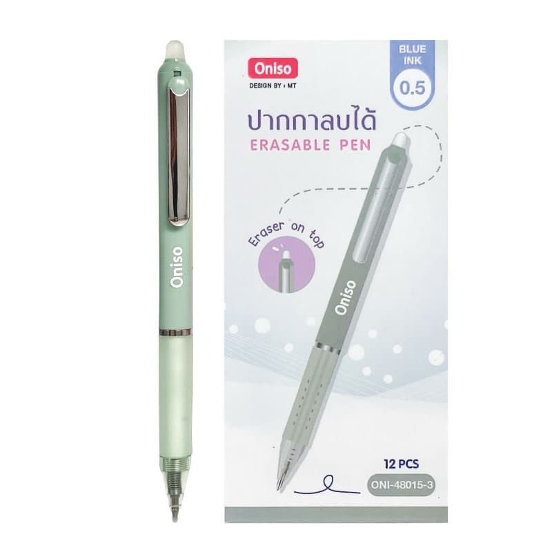 Oniso ปากกาลบได้ หมึกน้ำเงิน 0.5 มม.รุ่น oni-48015 ด้ามจับสัมผัสนุ่ม คลิปโลหะ โอนิโซะ erasable gel pen รูปที่ 4