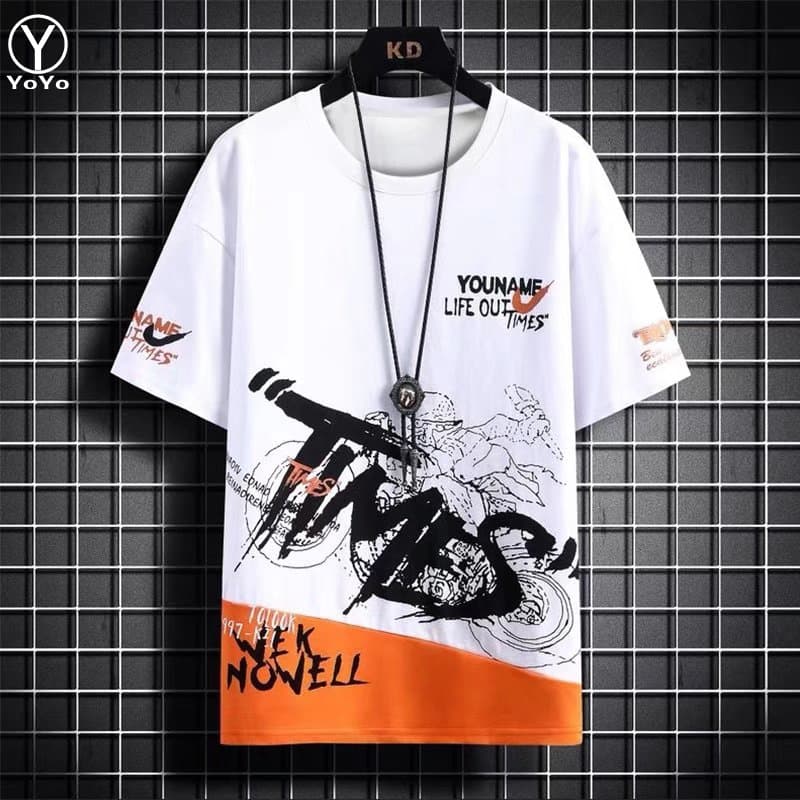 YOYO ชุดแฟชั่นชายเสื้อยืดแขนสั้น + กางเกงขาสั้น ผ้าแห้งเร็วหลวมชุดกีฬาและชุดพักผ่อน รุ่น2804 รูปที่ 5