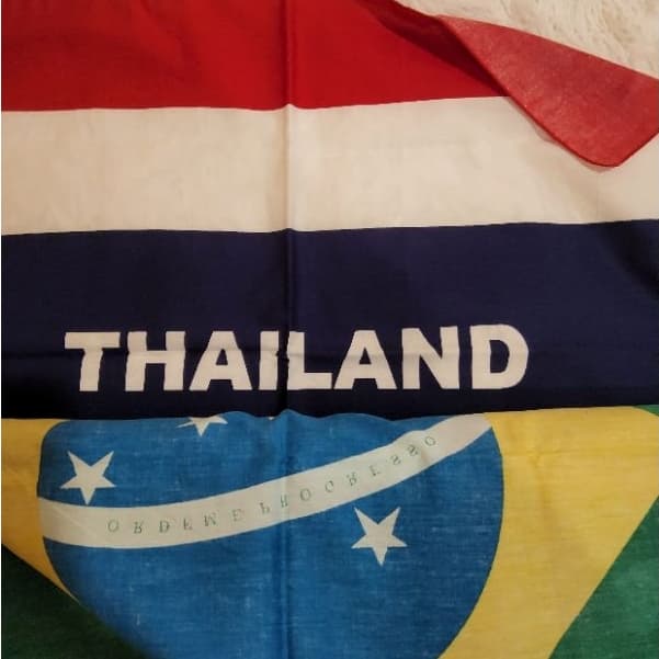 ผ้าเช็ดหน้า ลายธงชาติ โพกหัว ผ้าพันคอ ขนาด 51 x 51 cm. เนื้อผ้า cotton 100% รูปที่ 2