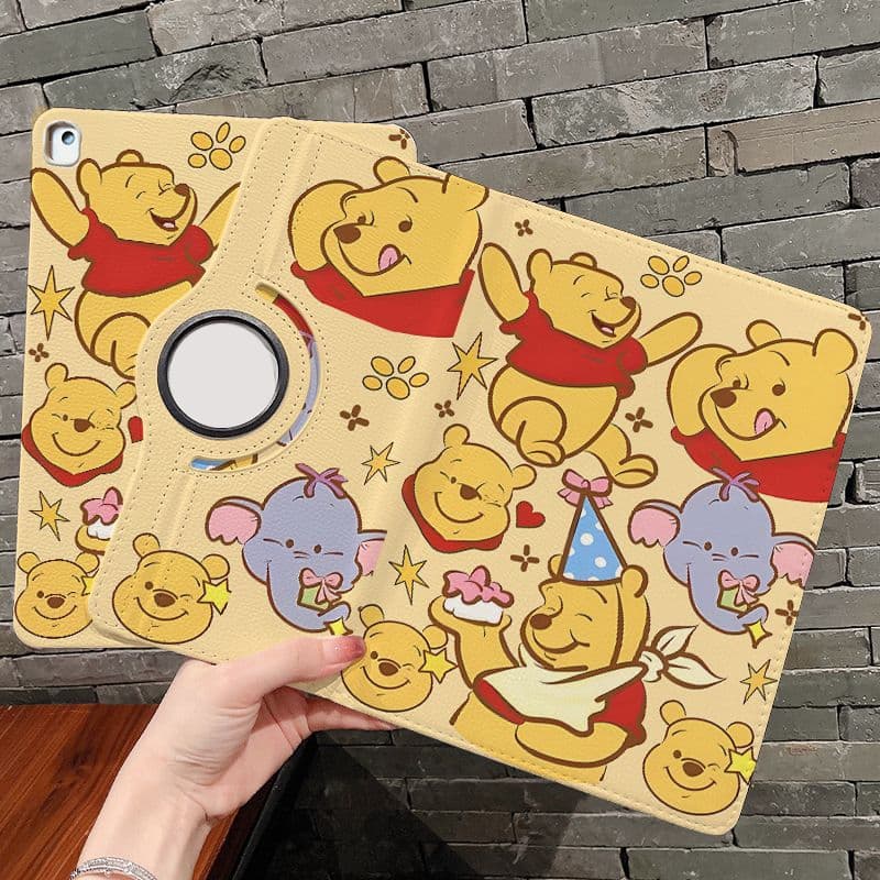 ส่งในพื้นที่เคสป้องกัน iPad หมุนได้ 360° Winnie Pooh เหมาะสำหรับรุ่น gen9 Air4/5 Gen11 Air8 11 รูปที่ 2