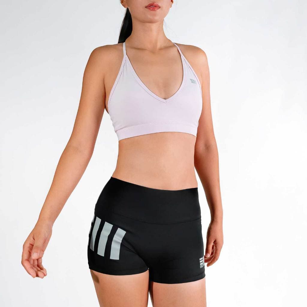 East West EveryWear กางเกงออกกำลังกายขาสั้นผู้หญิง SEAMLESS BUTT HUGGERS - BLACK GRAY SHORT 2.5 นิ้ว เอวสูง รูปที่ 5