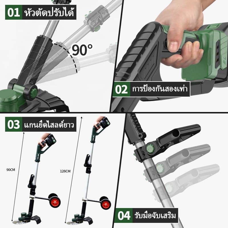 TTANZU8" เครื่องตัดหญ้าไร้สาย เครื่องตัดหญ้าไฟฟ้า มอเตอร์ BL เครื่องตัดหญ้า เครื่องตัดหญ้าแบตเ TZ-LM-2000 รูปที่ 7