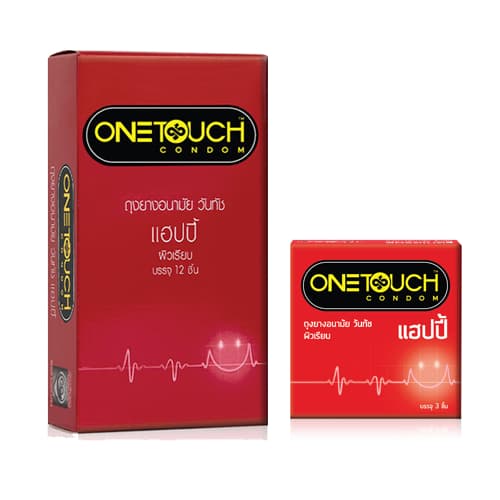 ไม่ระบุสินค้าหน้ากล่อง Onetouch ถุงยางอนามัย ขนาด52mm. รุ่น Happy วันทัช แฮปปี้ ผิวเรียบ รูปที่ 1