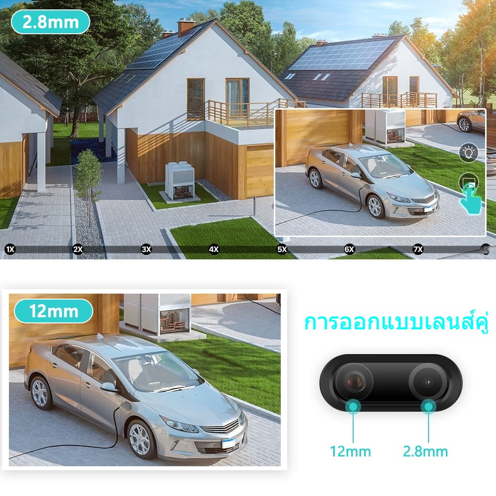 icam365 กล้องวงจรปิด 4K 8MP WIFI เลนส์คู่ ดูพร้อมกันได้ สี Full HD 8 ล้านพิกเซล กันน้ำ ติดตามการเคล รูปที่ 6