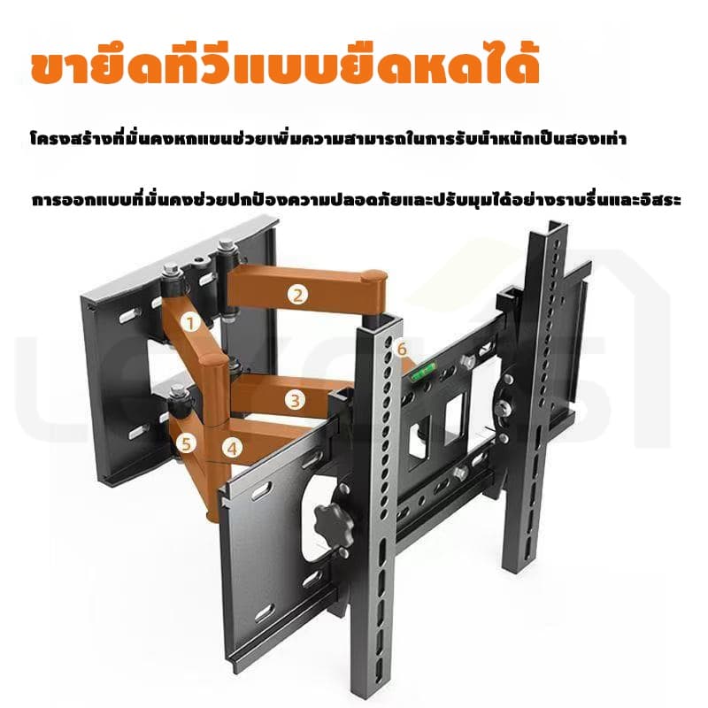LEYCUS ขาแขวนทีวีแบบติดผนัง ปรับก้มเงย ยืดหด แบริ่งน้ำหนัก 100kg ทีวีติดผนัง ที่แขวนทีวี 32-90 นิ้ว หันซ้ายขวาได้ รูปที่ 3