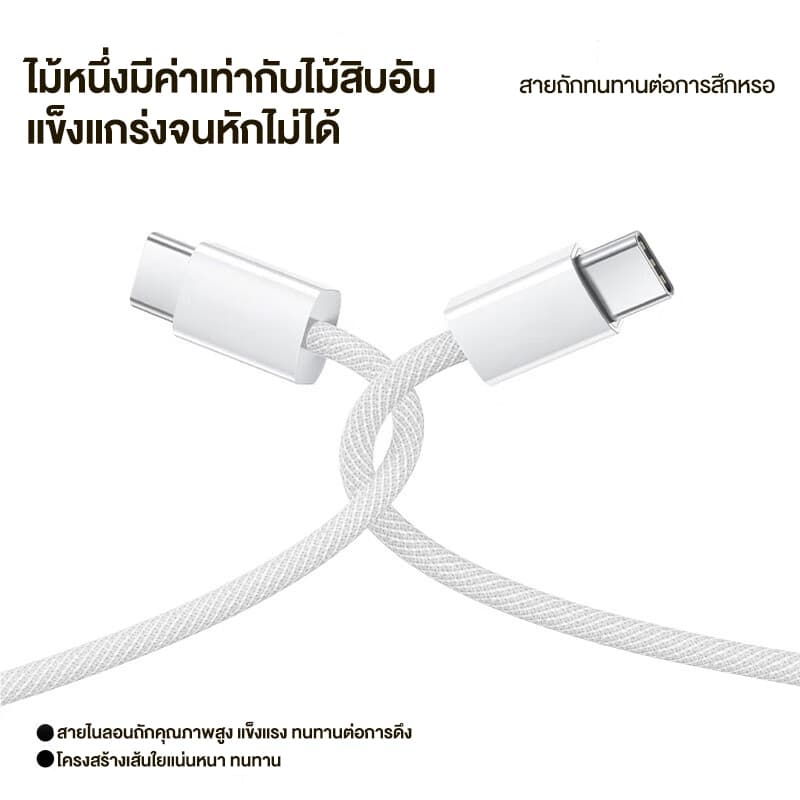 สายชาร์จ PD 35W ชุดชาร์จ type-c Fastcharge USB-C to USB-C สำหรับ iP7~16 สายชาร์จเร็ว+หัวชาร์จ สำ รูปที่ 5