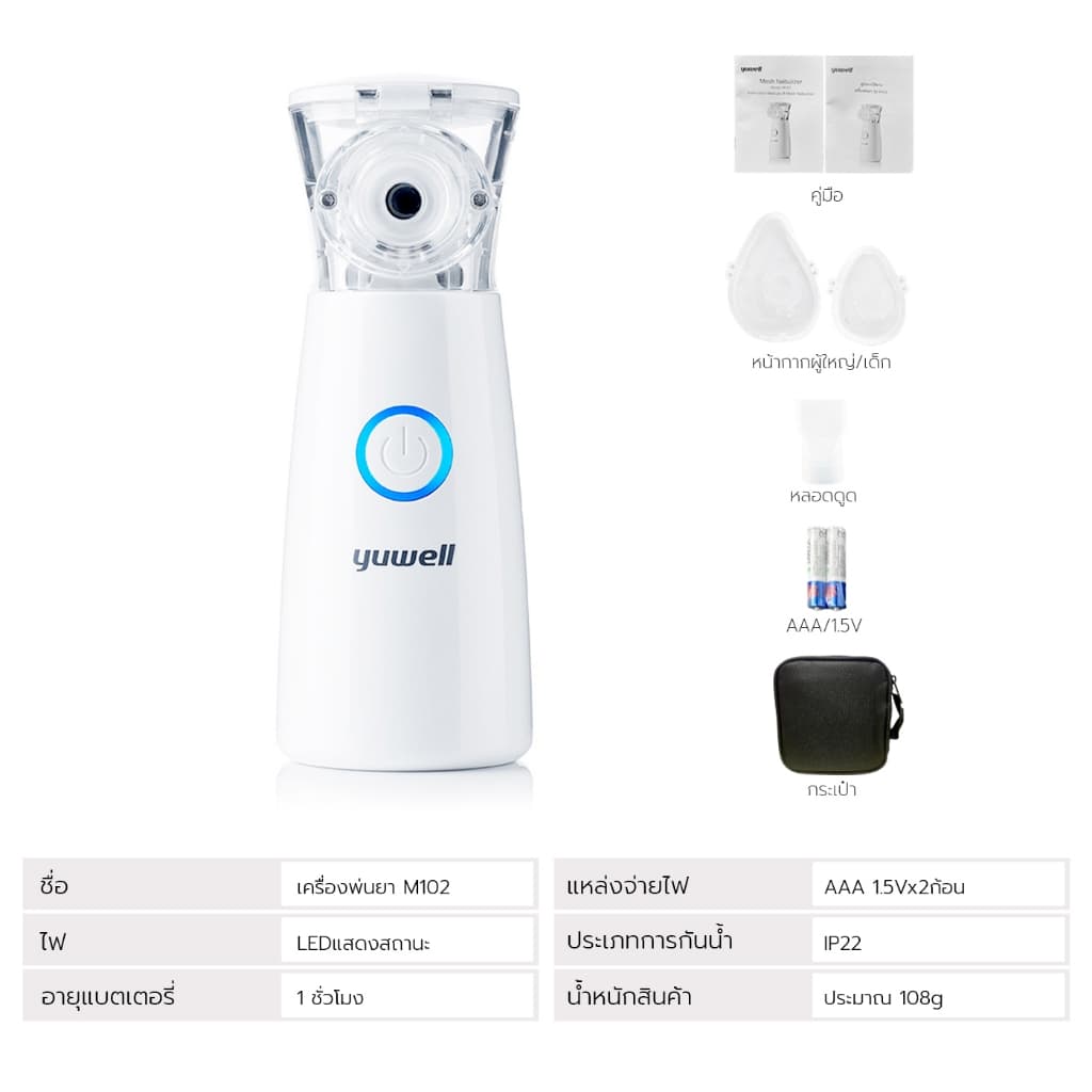 Simple health TH เครื่องพ่นละอองยา เครื่องพ่นยาแบบพกพา mesh nebulizer ไร้สาย รับประกันสินค้า 2 ปี รูปที่ 9