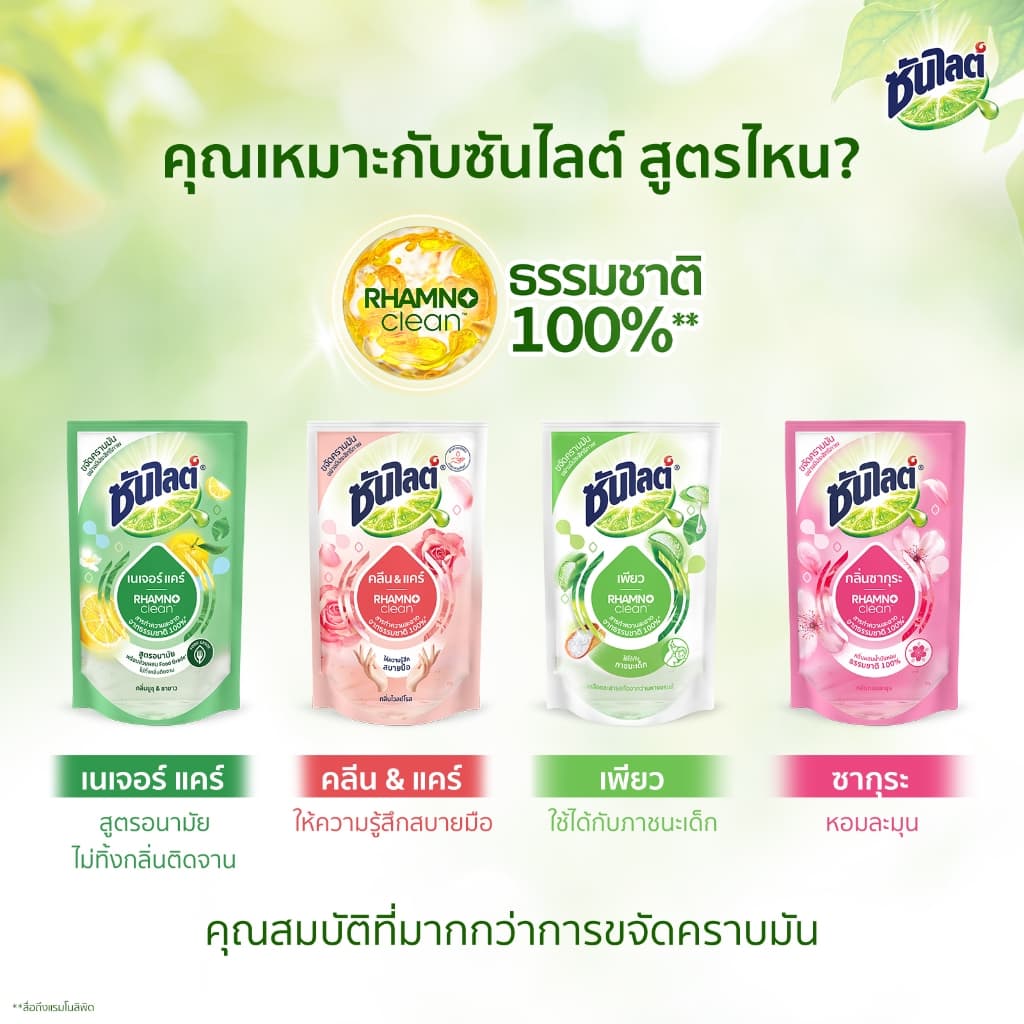 ซันไลต์ น้ำยาล้างจาน แบบถุง 450-500 มล. x2 Sunlight Dishwashing Liquid 450-500 ml. x2 รูปที่ 9