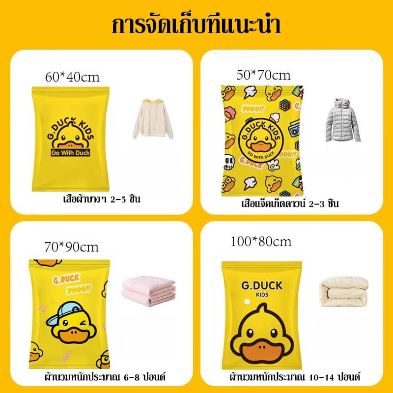 ถุงสูญญากาศ ถุงบีบอัด พร้อมปั้มลม ของเดินทางถุงใส่เสื้อผ้าพกพา ประหยัดพื้นที่ได้ 80% มีหลายขนาดให้เลือก รูปที่ 3