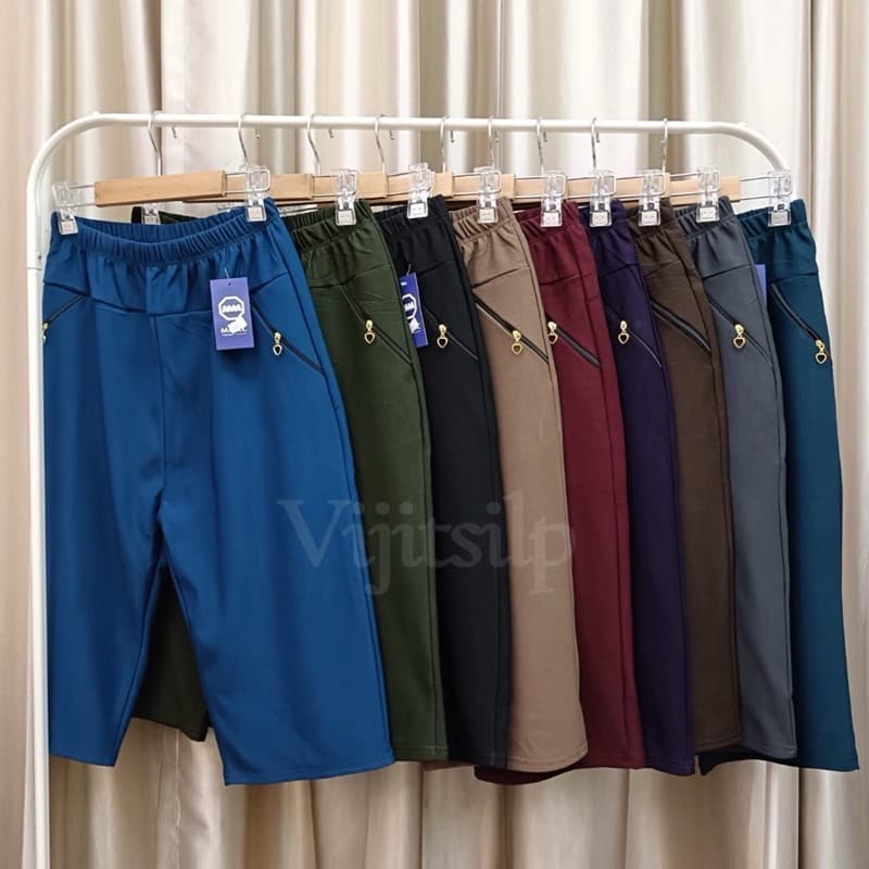กางเกงผ้ายึดเกาหลีขา5ส่วน/กางเกงคนแก่ ใส่สบาย#A781 รูปที่ 2