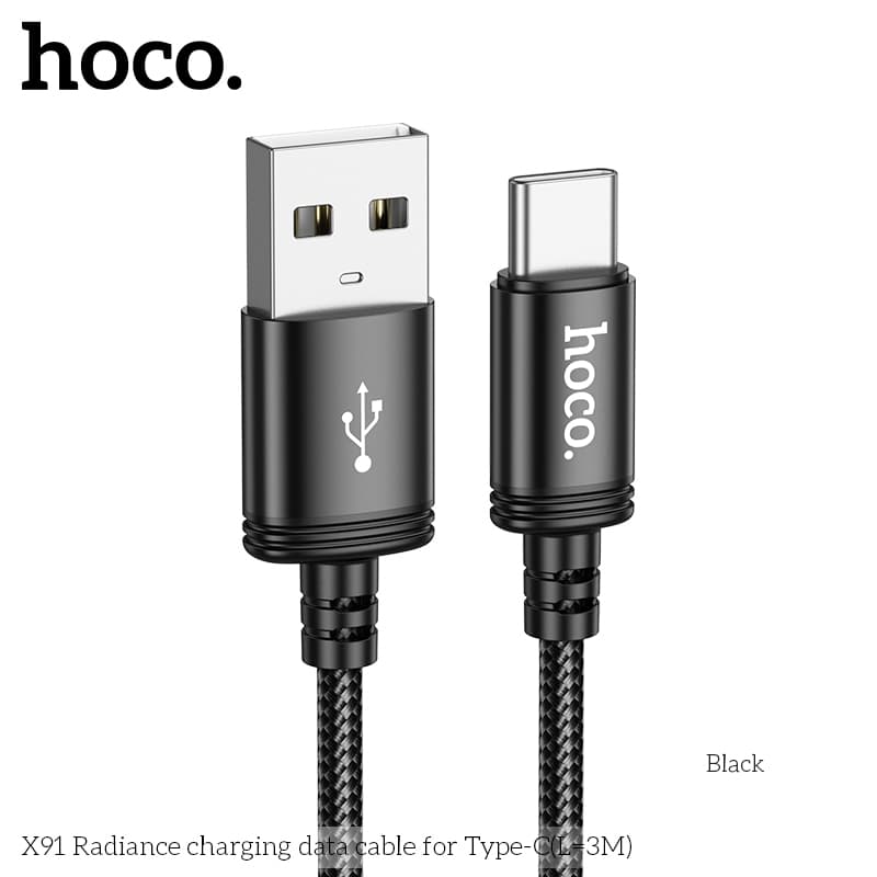 Hoco X91 สายชาร์จ 3 เมตร Type-C 3.0A charging cable for Type-C 3M รูปที่ 5