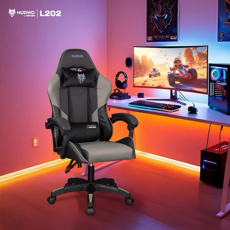 NUBWO Gaming Chair L202 เก้าอี้เกมมิ่ง มีให้เลือก 3 สี ปรับได้ 135 องศา เบาะนั่งสบาย รูปที่ 4