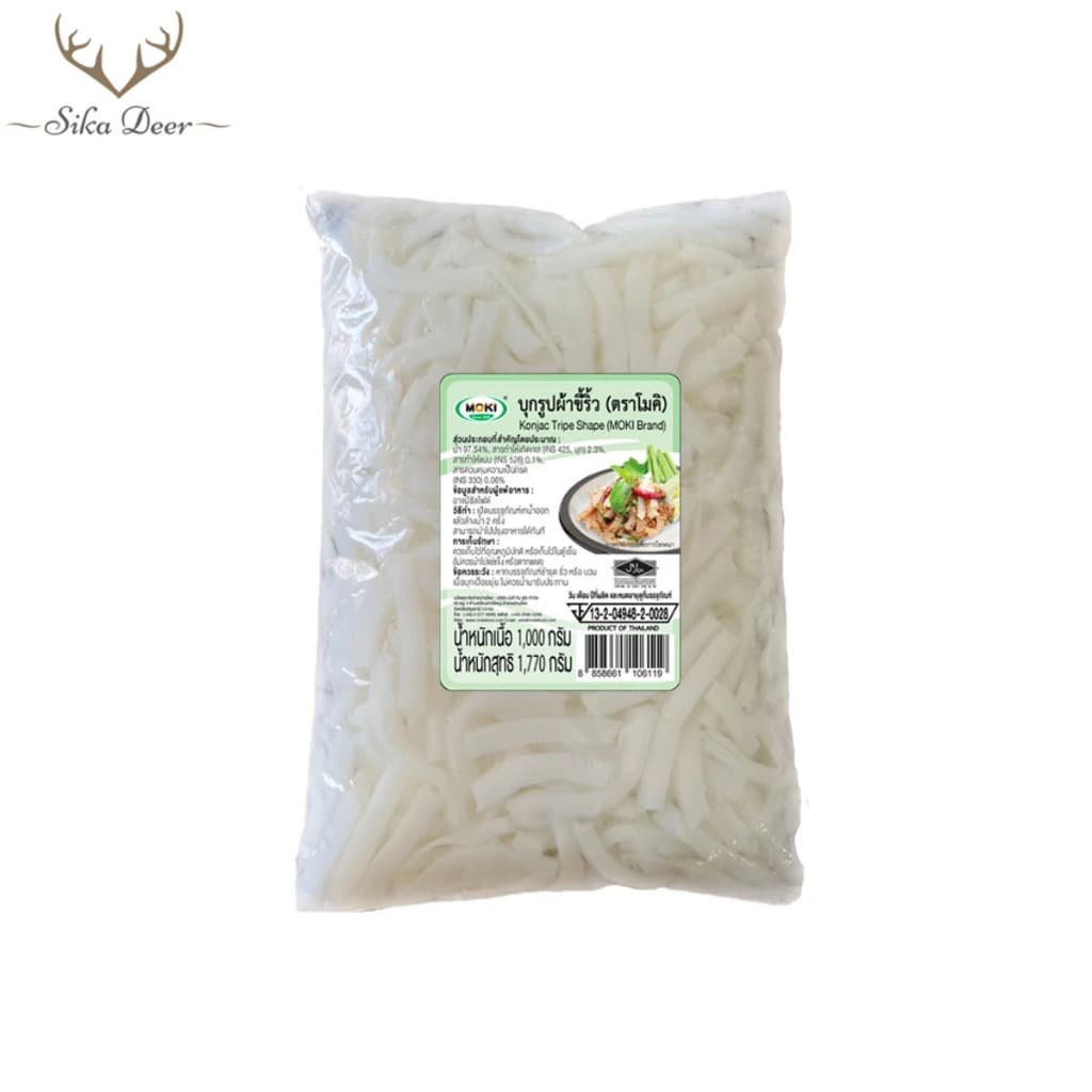 MOKI บุกรูปผ้าขี้ริ้ว 1000g บุกผ้าขี้ริ้ว บุกเพื่อสุขภาพ ไม่มีแป้ง คีโต Keto Konjac Tripe Shape รูปที่ 2