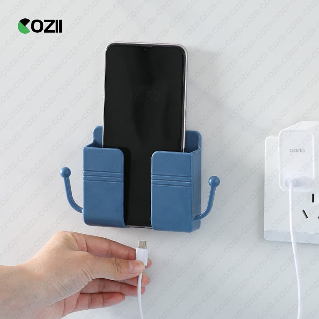 COZII ที่เก็บสายชาร์จ ที่แขวนมือถือติดผนัง ที่วางรีโมตคอนโทรล ประหยัดพื้นที่ ไม่ต้องเจาะรู ที่วางมือถือ 5สี กล่องเก็บรีโ รูปที่ 8