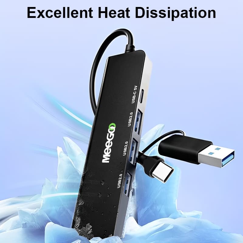 MEEGOO USB HUB with 3.0 2.0 5Gbps พอร์ตฮับ 2in5 Type-C USB3.0 Splitter ความเร็วสูง สําหรับแท็บเล็ต รูปที่ 6