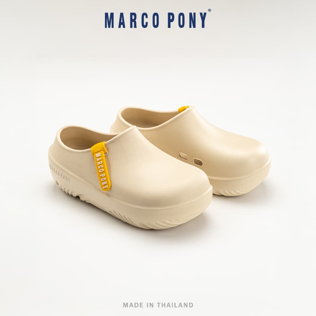Marco Pony รองเท้าแตะผู้หญิง รองเท้าหัวโต EVA แฟชั่นฤดูร้อน เบาสบาย กันลื่นและทนทาน ไม่มีกลิ่น สไตล์ครีม MH9027 รูปที่ 6