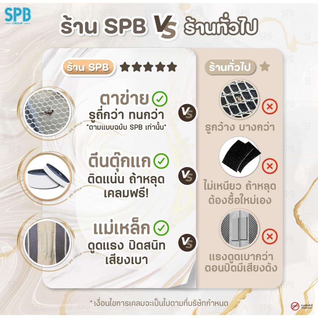 SPB ม่านแม่เหล็กกันยุง รุ่นพรีเมียม สีน้ำตาล ติดง่าย กันแมลง ฟรีตีนตุ๊กแก รูปที่ 2