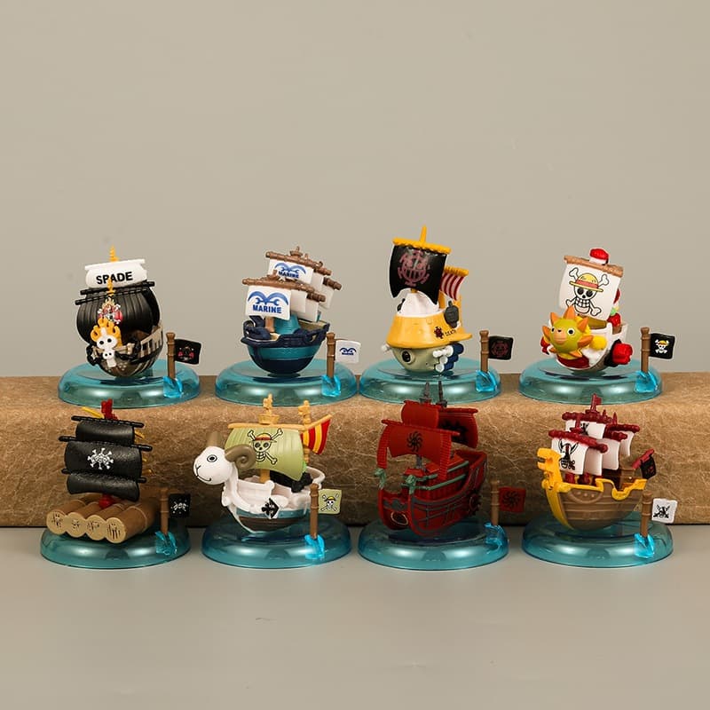 8 ชิ้น/เซ็ตอะนิเมะ One Piece รูป Luffy พัน Sunny Going Merry Marshall D สอนเรือ Boa Hancock เรือโจรสลัด PVC ตัวเลขการกระ รูปที่ 4