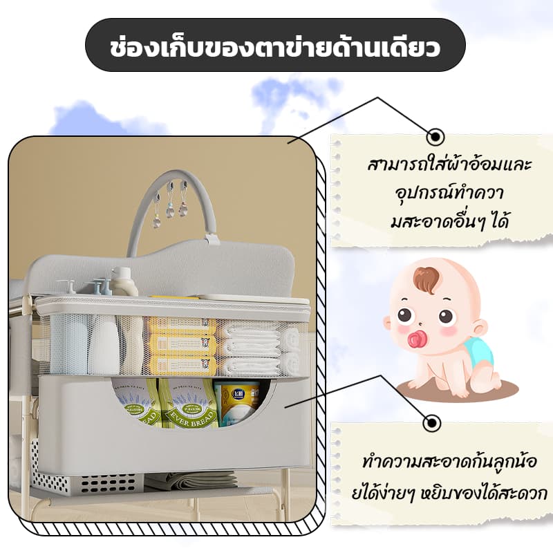 โต๊ะเปลี่ยนผ้าอ้อม เด็กแบบพกพา โต๊ะพยาบาล มัลติฟังก์ชั่น ปรับความสูงได้ ดูแลผ้าอ้อม อาบน้ําเด็กแรกเกิด ที่เปลี่ยนผ้ รูปที่ 6