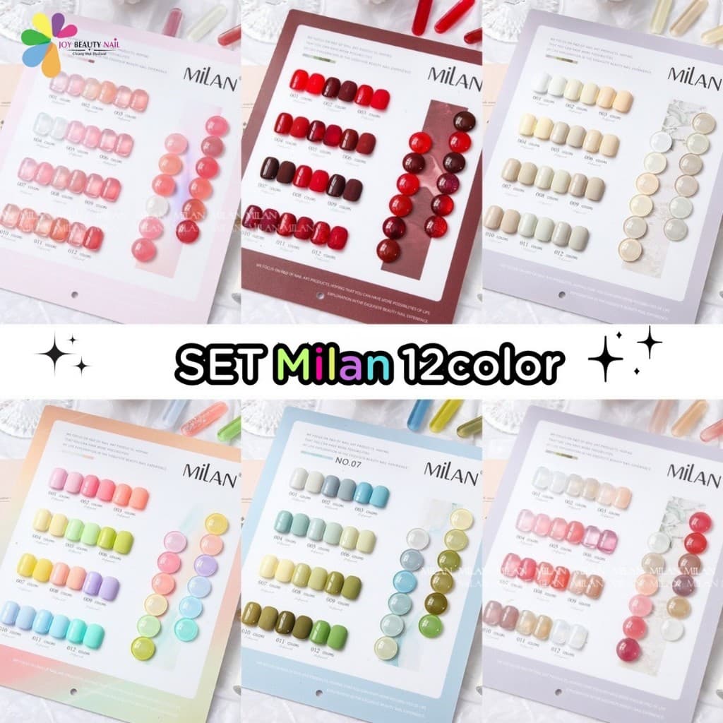 Set สีเจล MILAN 12สี โทนสียอดฮิต โทนแดง พาสเทล สีไซรัป ฟ้า น้ำตาล สีซัมเมอร์ รูปที่ 2