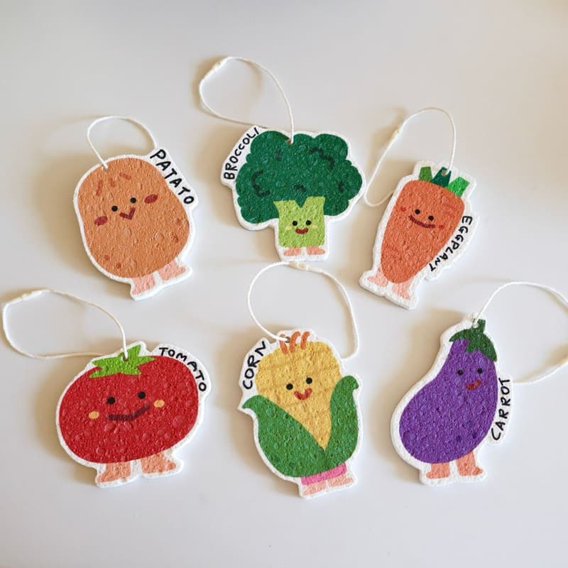 ฟองน้ำล้างจาน Vegetables ผักรวม ฟองน้ำเยื่อไม้ไผ่ บีบอัด dishwashing sponge 60060 รูปที่ 9