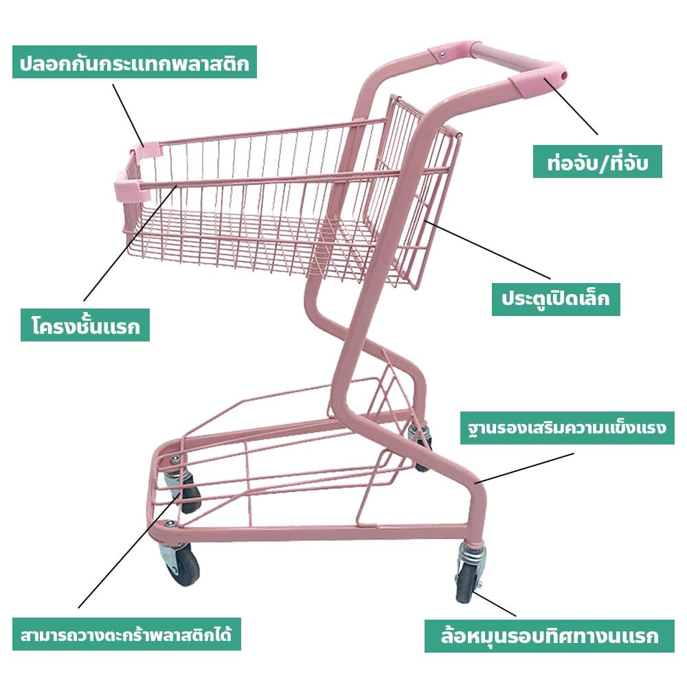 ERORO รถเข็นช้อปปิ้ง 2ชั้น shopping cart ขนาดเล็ก สไตล์ญี่ปุ่น รูปที่ 8