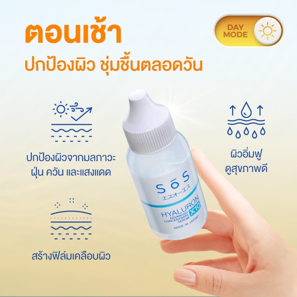 SOS HYALURON X10 ADVANCED CONCENTRATE 9ml เอะสึ โอ เอะสึ เซรั่มเข้มข้น 10 โมเลกุล รูปที่ 5